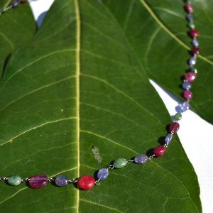 Rarities by Carol Brodie Ruby, Tanzanite and Tsavorite 36 inch Necklace